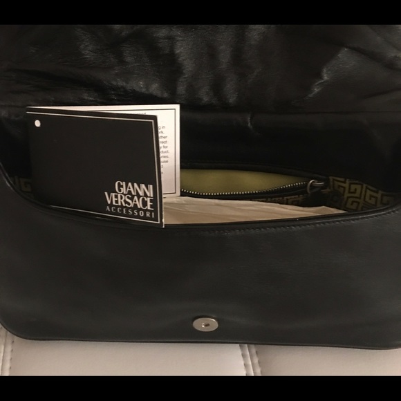 RARE VERSACE Black Leather UNUSUAL Detailed Bag - Picture 7 of 7